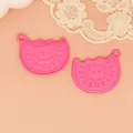 Matte pink zinc alloy pig nose charms for DIY jewelry making accessories and crafts - Pig Nose Biscuit Style (G) / Pink