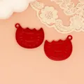 Red pig nose cookie shaped zinc alloy painted pendant for DIY jewelry and crafts - Pig Nose Biscuit Style (G) / Red