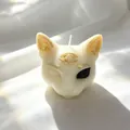 Unique three-eyed cat scented candle in white for Halloween dark gothic home decor - 8*8*8CM Box / Painted White