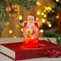 Festive glowing Santa Claus music box snow globe ornament for Christmas table decor - Santa Holding Bear (11*8*16cm 580g)