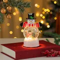 Festive luminous Christmas snowman snow globe with rotating music box resin ornament - Snowman with Tree (11*8*17cm 580g)