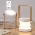 Portable LED folding lantern night light with USB charging plug for bedroom reading - With Charging Head / White