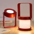 Portable red telescopic folding lantern night light with white USB charging adapter - With Charging Head / Red