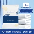 Set di asciugamani e teli da bagno monouso confezionati singolarmente, extra spessi - Set Asciugamano + Asciugamano da bagno (Modello 704) / Confezione Indiv. (Asciugamano 30*60+Bagno 70*140)