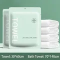 Set asciugamani monouso spessi, 80% più spessi, 30x60cm e 70x140cm, delicati sulla pelle - Set Asciugamano + Asciugamano da bagno (Confezione verde) / Asciugamano 30*60+Bagno 70*140