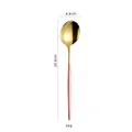 Elegant Portuguese style stainless steel spoon in gold and pink finish, 20.8cm long. - Pink and Gold Dinner Spoon