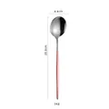 Modern stainless steel dinner spoon with pink handle, 20.8cm long and 34g weight - Pink Silver Dinner Spoon