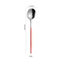 Portuguese style stainless steel spoon with pink handle, 20.8cm length - Red Silver Dinner Spoon