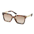 Trendige Oversize Sonnenbrille in Schildpattoptik mit goldgeflochtenen Metallbügeln - Schildpatt