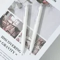 Retractable white gel pen with ST nib for exam and student stationery - Single Piece / Pure White