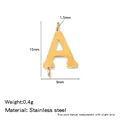 Colgante de letra A mayúscula de acero inoxidable 316L dorado con dos anillos - Letra A / Dorado