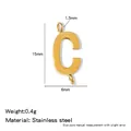 Colgante letra C de acero inoxidable 316L dorado con dos anillas para joyería artesanal - Letra C / Dorado