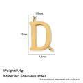 Colgante de letra D mayúscula de acero inoxidable 316L dorado con dos agujeros para DIY - Letra D / Dorado