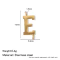 Gold 316L stainless steel letter E pendant with double loops for DIY jewelry. - Letter E / Steel