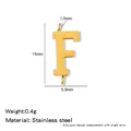 Golden 316L stainless steel capital letter F double-hole pendant for DIY jewelry crafts - Letter F / Steel