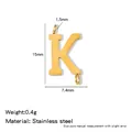 Polished gold 316L stainless steel capital letter K pendant with double holes for DIY jewelry - Letter K / Steel