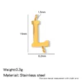 Gold stainless steel capital letter L pendant with dimensions and weight info - L / Steel