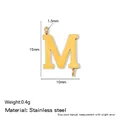 Gold stainless steel letter M pendant with size and weight measurements - M / Steel