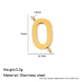 Gold stainless steel capital letter O charm with dimensions 15mm by 6.7mm for DIY jewelry - Letter O / Steel