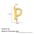 Gold letter P stainless steel connector pendant for jewelry making 15mm - Letter P / Steel