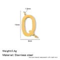 Gold plated 316L stainless steel uppercase letter Q charm for DIY jewelry making - Letter Q / Steel