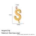Gold stainless steel capital letter S pendant with double loops for DIY jewelry - S / Steel