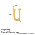 Gold 316L stainless steel uppercase letter U pendant for DIY jewelry - Letter U / Steel