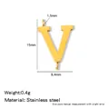 Polished gold stainless steel capital letter V double-hole pendant for DIY jewelry making - Letter V / Steel
