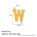 Gold-plated 316L stainless steel capital letter W pendant with double holes for DIY jewelry - Letter W / Steel