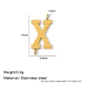 Gold-plated 316L stainless steel capital letter X double hole pendant connectors - Letter X / Steel
