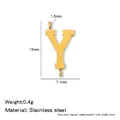 Gold-plated stainless steel uppercase letter Y pendant with double connector loops - Letter Y / Steel