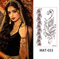 Squisito adesivo per tatuaggio opaco all'henné indiano con disegno mandala floreale MAT-033 - Stile Texture a Spirale Mandala (MAT-033) / 172.5mm x 95mm