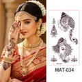 Squisito adesivo per tatuaggi all'henné indiano opaco con Ganesha e motivi etnici - Stile Totem Etnico Ganesha (MAT-034) / 172.5mm x 95mm