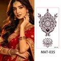 Indian henna matte temporary tattoo sticker featuring mandala lotus pattern MAT-035 - Lotus Mandala Pattern Style (MAT-035) / 172.5mm x 95mm