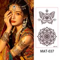 Henna style matte tattoo stickers with butterfly and mandala designs MAT-037 - Butterfly Mandala Style (MAT-037) / 172.5mm x 95mm