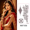 MAT-036 Matte Indian henna temporary tattoo stickers with floral mandala patterns - Floral Mandala Combination Style (MAT-036) / 172.5mm x 95mm