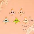 Detailed close-up of colorful cartoon stingray enamel charms with sunglasses for DIY jewelry - Sea Fish / Purple