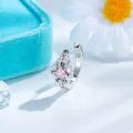 Eleganter französischer Ohrring mit rosa quadratischem Zirkon aus silbernem Edelstahl - Quadratischer Zirkonia-Stil (Einzelstück) / Rosa