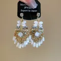 Vintage kwastjes oorbellen met witte kralen en S925 zilveren naald voor stijlvolle dames - 28# Zilveren oorbellenstift - Goud - Wit