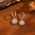Elegant 304 stainless steel hoop earrings with sparkling circular rhinestone pendants. - Oval Earrings / Silver