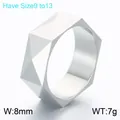 Minimalistischer geometrisch facettierter Edelstahlring für Herren, 8 mm breit, matt - Größe 9 / Breite 8mm / Stahlfarben
