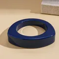 Bracciale rigido in resina blu scuro irregolare, design geometrico minimalista moderno - Stile Triangolo Irregolare Blu Scuro