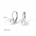 Élégantes boucles d'oreilles perles 9,8 mm vintage avec crochet en acier inoxydable - Boucles d'oreilles dormeuses argentées perles artificielles 9.8mm (TE6112-S)
