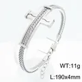 Edelstahl-Kreuzarmband für Herren mit Drachenknochenkette in Silber - Kreuz Hohl Stil (KB213322-KFC) / Silber