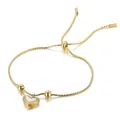 Verstellbares goldenes Edelstahlarmband mit herzförmigem Muschelanhänger für Damen - Gold (KB146754-KLX)