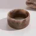 Retro resin bangle with brown marble ink wash pattern for women - Irregular Smoky Pattern Bangle (111#) / Gray