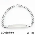 Graveerbare DIY roestvrijstalen ID-armband met klassieke Figaro NK schakelketting - NK Ketting (KB209628-KJX) / Zilver
