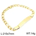 Gepolijste vergulde graveerbare Figaro-schakelarmband 215x7mm afmeting 14g gewicht - Figaroketting (KB212540-KJX)
