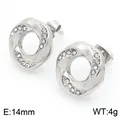 Boucles d'oreilles géométriques torsadées de style français avec strass, couleur argent - Style Géométrique Torsadé (KE116537-GC) / Argent