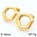 Élégantes boucles d'oreilles géométriques hexagonales dorées minimalistes pour femme - Style Géométrique Hexagonal (KE114140-KFC)